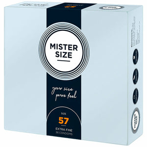 Preservativos Mister Size Extra Fine 57 mm caja 36 unidades látex fino envío discreto