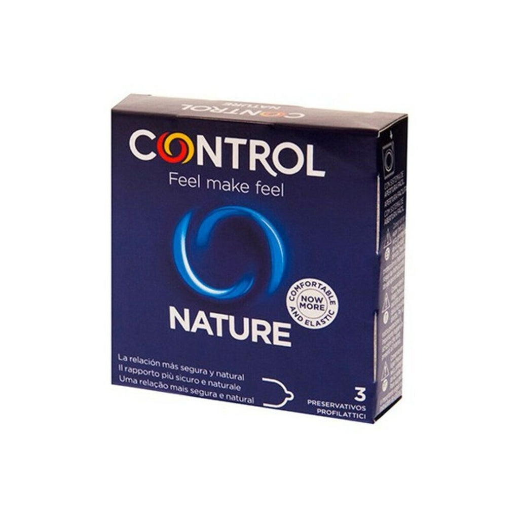 Preservativos Nature Control ultrafinos de látex natural caja de 3 unidades