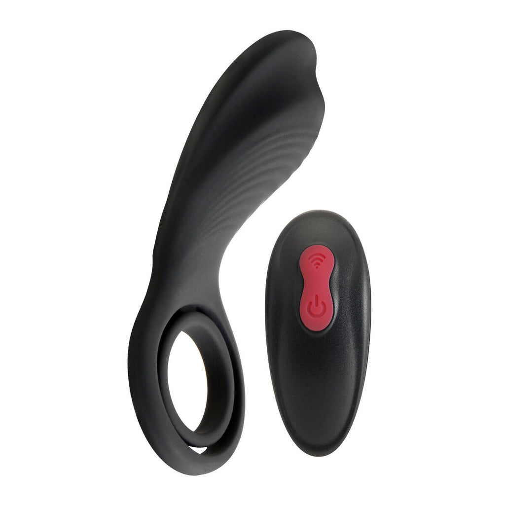 Anillo vibrador S Pleasures negro con 9 modos de vibración y diseño impermeable para estimulación íntima