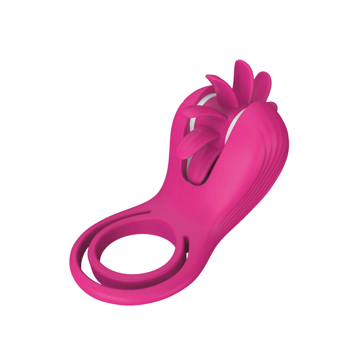 Anillo vibrador S Pleasures rosa con doble estimulación, recargable y sumergible para placer íntimo en pareja