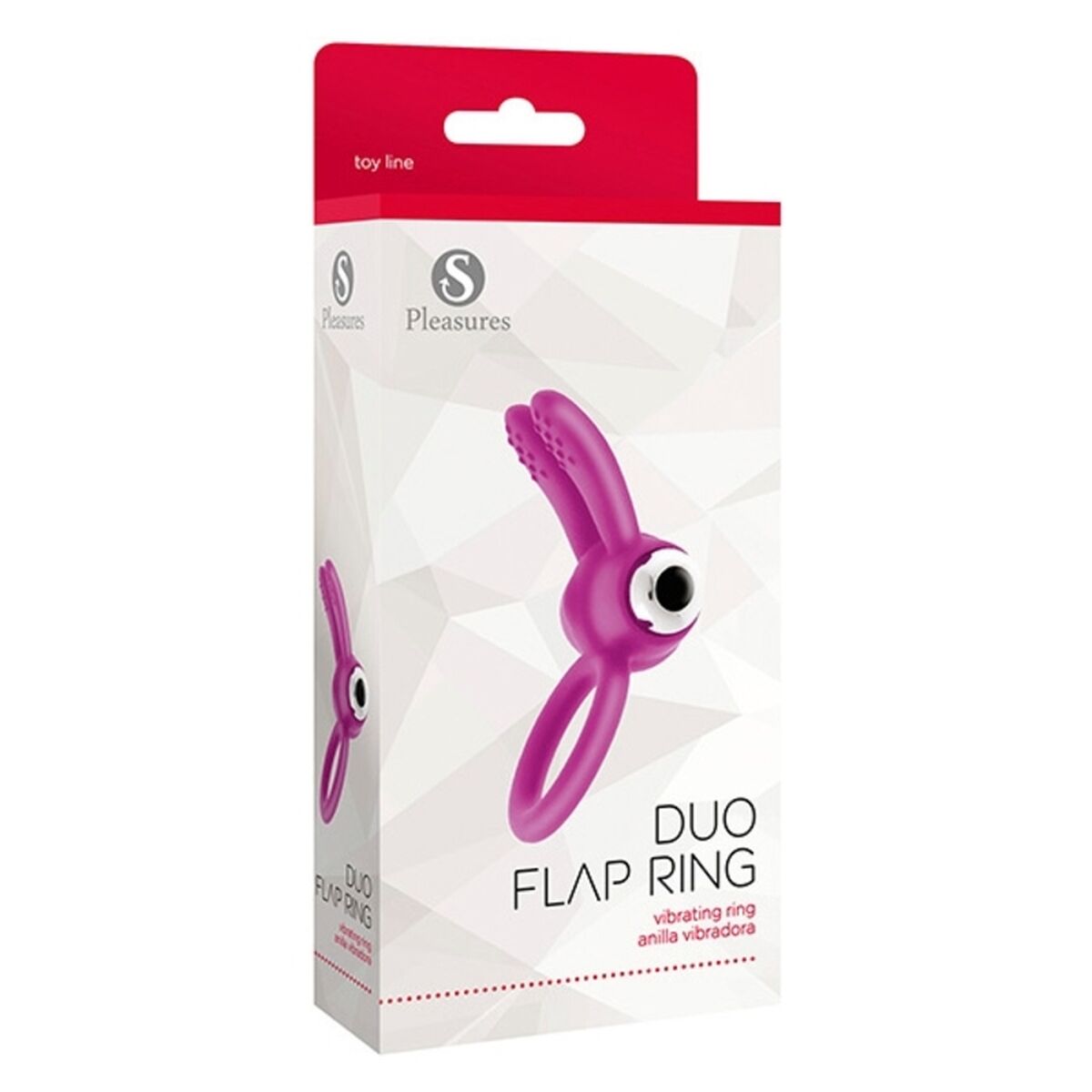  Anillo vibrador rosa S Pleasures Duo Flap con diseño de conejito, estimulación clitoriana y peneana simultánea para parejas