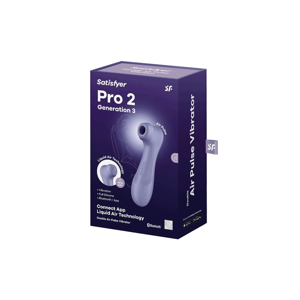 Succionador de clítoris Satisfyer PRO 2 Generation 3 morado con tecnología Air-Pulse, recargable y resistente al agua