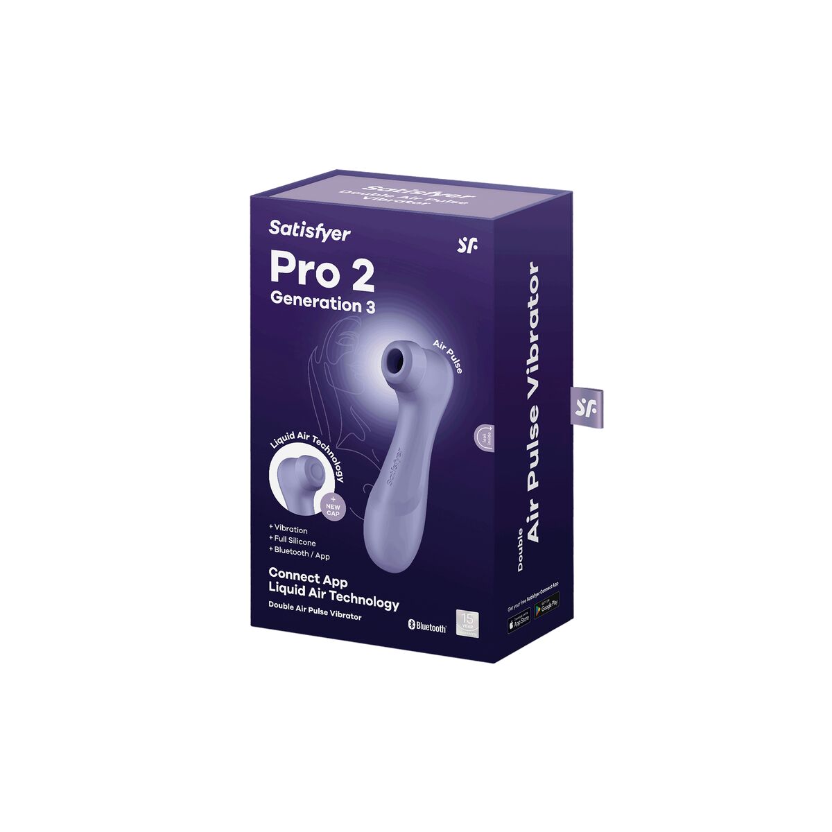 Succionador de clítoris Satisfyer PRO 2 Generation 3 morado con tecnología Air-Pulse, recargable y resistente al agua