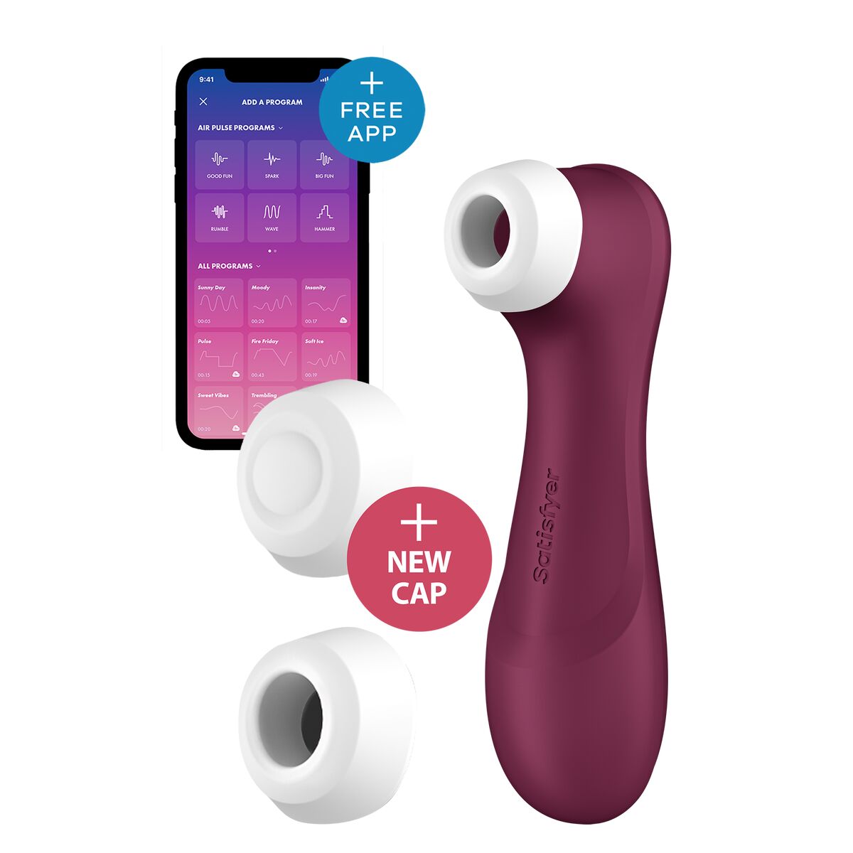 Succionador de clítoris Satisfyer PRO 2 Generation 3 rojo con ondas de presión, recargable y resistente al agua
