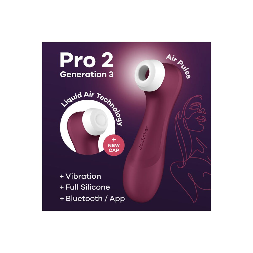 Succionador de clítoris Satisfyer PRO 2 Generation 3 rojo con ondas de presión, recargable y resistente al agua
