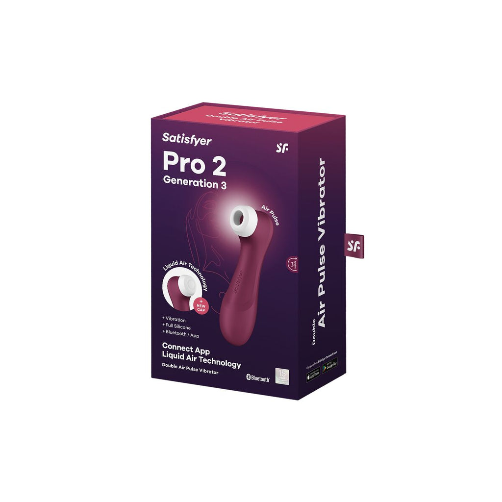 Succionador de clítoris Satisfyer PRO 2 Generation 3 rojo con ondas de presión, recargable y resistente al agua