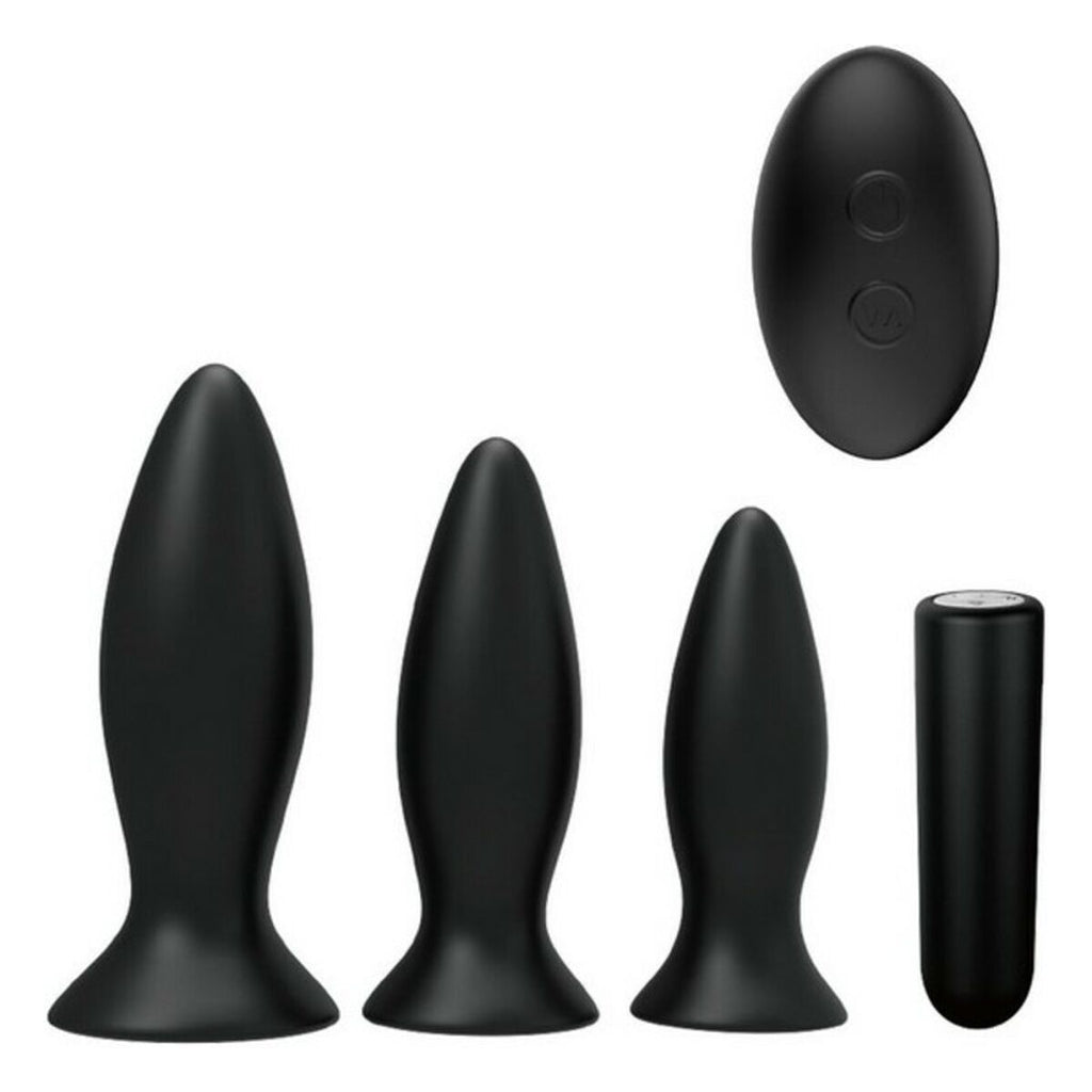 Set Erótico S Pleasures Negro silicona premium con control remoto y bala vibradora recargable