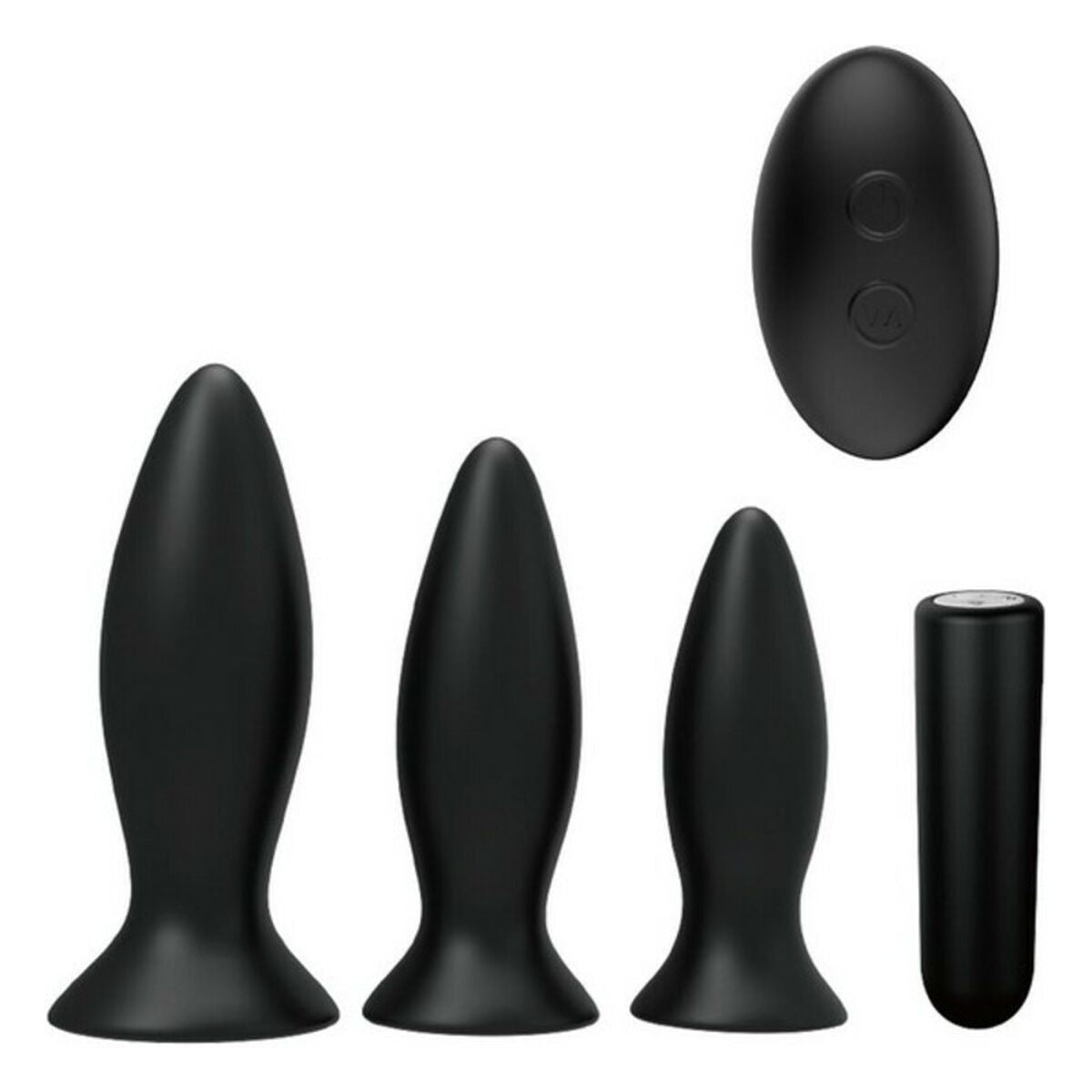 Set Erótico S Pleasures Negro silicona premium con control remoto y bala vibradora recargable