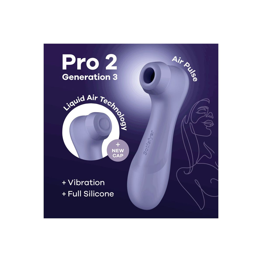 Succionador de clítoris Satisfyer Pro 2 Generation 3 Air Pulse color morado silicona médica envío discreto