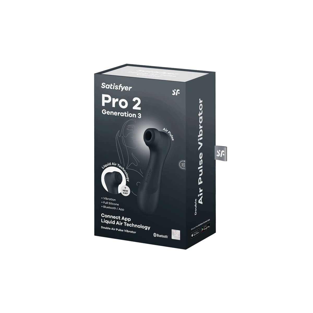 Succionador de clítoris Satisfyer Pro 2 Generation 3 negro con tecnología Air Pulse, recargable, impermeable y con cabezal de silicona médica