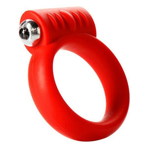 Anillo vibrador Tantus rojo de silicona, estimulación del clítoris y perineo con vibración constante, ideal para parejas