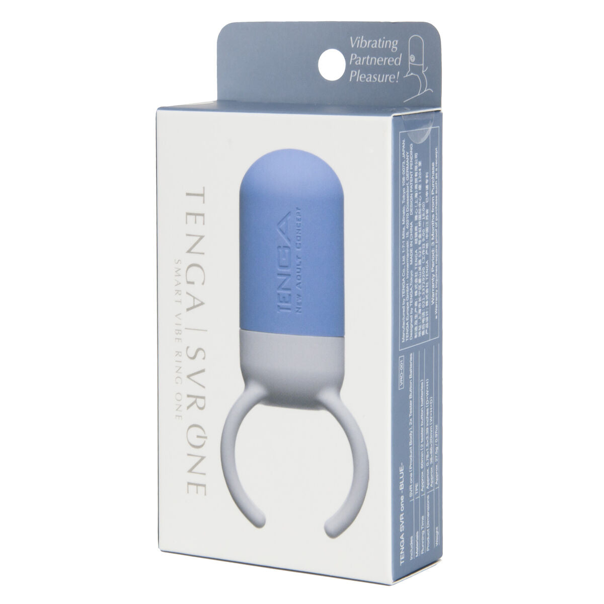  Anillo vibrador Tenga Azul Gris para el pene, fabricado en TPE flexible, con diseño japonés y vibración integrada